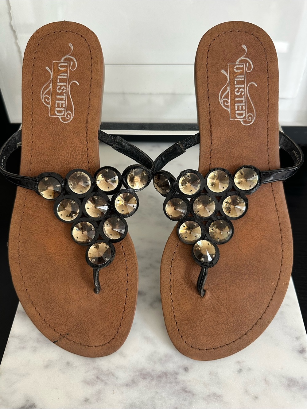 Unlisted by Kenneth Cole Jewel Embellished Thong Sandals